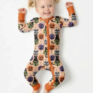 Groovy Halloween Disco Cat Bamboo Convertible Zippy