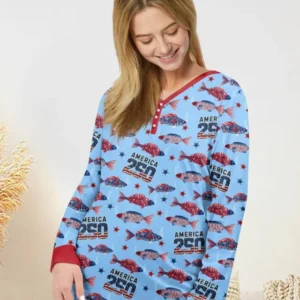 Stars and Stripes Fish Bamboo Women Pajama Set