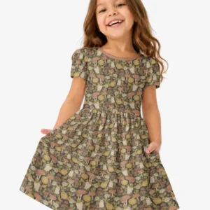 Ghost Garden Dark Autumn Bamboo Twirl Dress