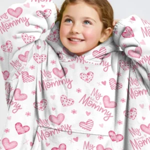 My Heart Belongs To Mommy Wearable Bamboo Blanket Hoodie