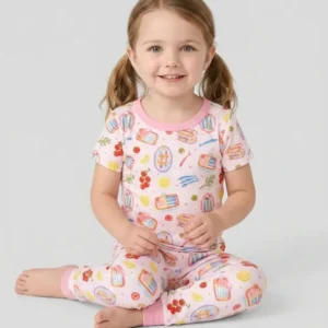 Preppy Sardines Bamboo Two Piece Short Sleeve Pajama Set