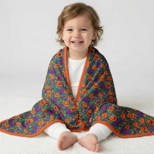 Cats and Pumpkins Bamboo Blanket