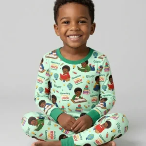 Custom Name Elementary Today HBCU Tomorrow Bamboo Two Piece Long Sleeve Pajama Set
