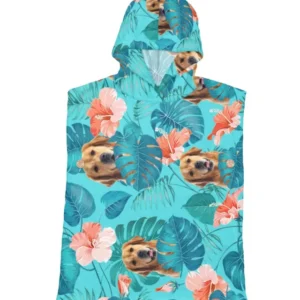 Hawaiian Custom Photo Dog Bamboo Swim Poncho