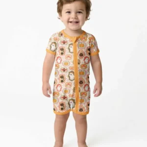 Cute Vintage Magical Cottage Style Halloween Bamboo Shorty Zippy
