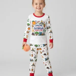 Someone in Georgia Loves Me Bamboo Two Piece Long Sleeve Pajama Set