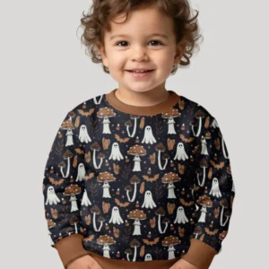 Retro Halloween Whimsy Bamboo Crewneck Sweatshirt