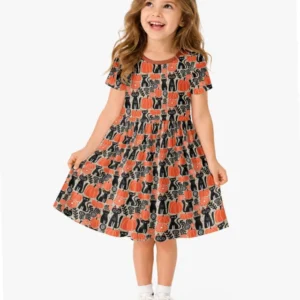 Halloween Cottage Core Bamboo Twirl Dress