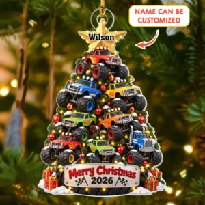 Monster Truck Christmas Acrylic Ornament
