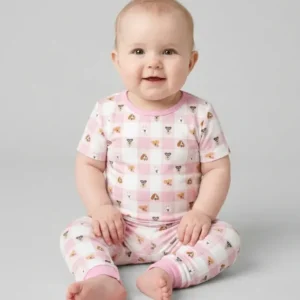 Plaid Pals Family Matching Bamboo Two Piece Short Sleeve Pajama Set