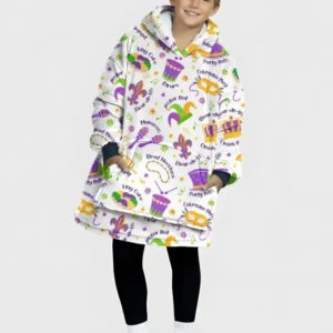 Mardi Gras Family Matching Bamboo Blanket Hoodie