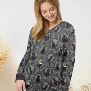 Midnight Cat Parade Bamboo Women Pajama Set