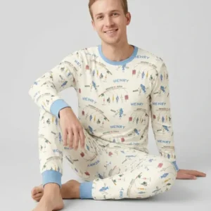 Hooked On Jesus Fishing Matching Bamboo Men's Pajama Set