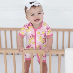 Softball Cherry Mom And Girl Matching Bamboo Shorty Zippy