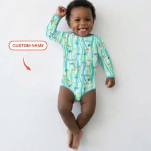 Custom Name Summer Beach Bamboo Bodysuit
