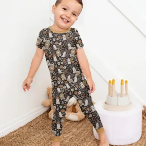 Cute and Spooky Cottage Core Bamboo Two Piece Short Sleeve Pajama Set