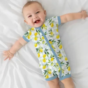 Mediterranean Lemons Family Matching Bamboo Shorty Zippy