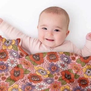 70s Halloween Floral Bamboo Blanket