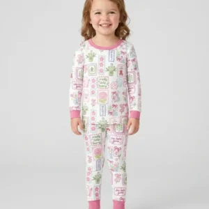 Cracks, Dots & Bams Mommy & Me Matching Bamboo Two Piece Long Sleeve Pajama Set