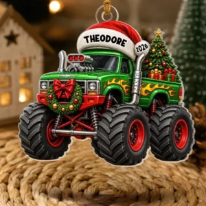 Monster Truck Christmas - Personalized Acrylic Ornament