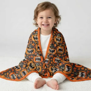 Pumpkin Monsters Bamboo Blanket