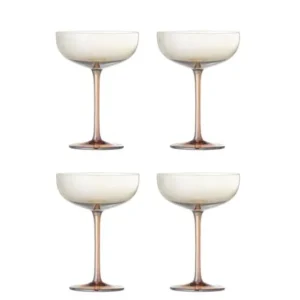 Cocktailgläser Bianca – Glas in Bronze mit Perlmutt-Effekt (4er-Set)
