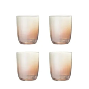 Trinkgläser Noemi – Glas in Bronze mit Perlmuttrand (4er-Set)