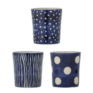 Becher-Set Norell – Blau Steingut (3-teilig)