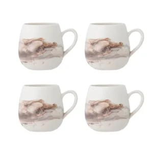 Tassen-Set „Arvona“ – Braunes Steingut (4-teilig)