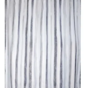 WATERCOLOUR STRIPES SHOWER CURTAIN FABRIC GRY/ WHT 71" x 71" 110 GSM