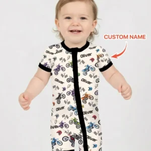 Custom Name Little Dirt Bike Rider Bamboo Shorty Zippy