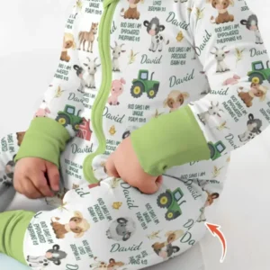 Custom Name God Says I Am Farm Animals Bamboo Convertible Zippy