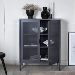 Kommode Linje – In Grau mit zwei Türen