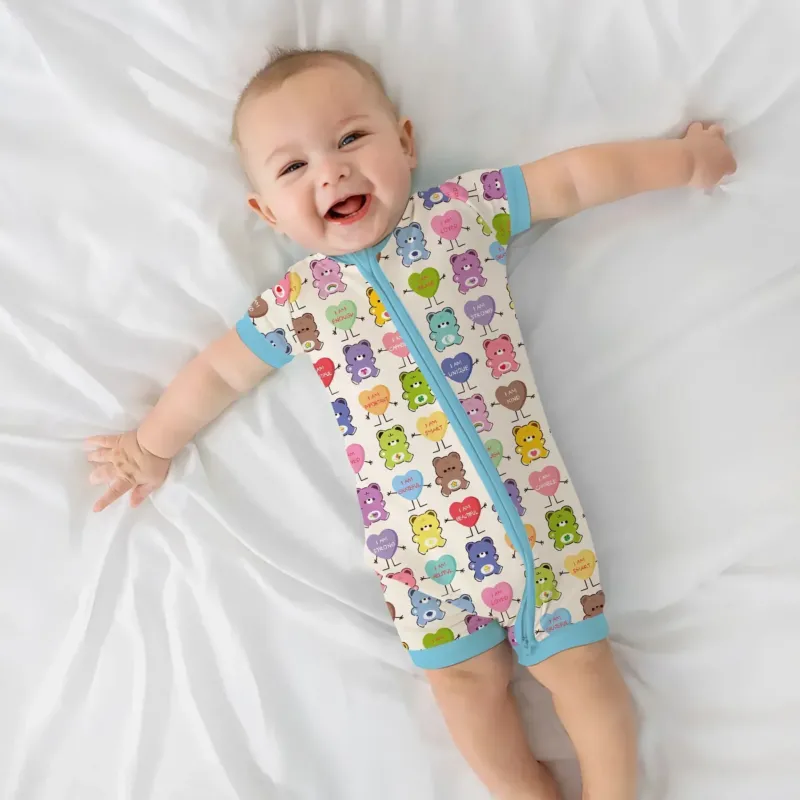 Rainbow Bears Affirmation Bamboo Shorty Zippy