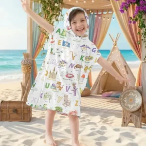 Alphabet of Lousiana Bamboo Swim Poncho