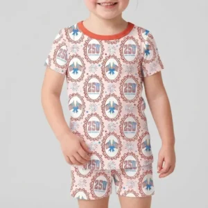 Patriotic Coquette Bamboo Two Piece Short Sleeve Shorts Pajama Set