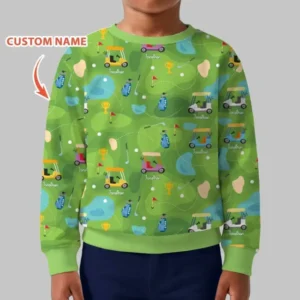 Custom Name Golf Season Family Matching Bamboo Crewneck Sweatshirt
