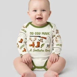 So God Made A Southern Boy Custom Name Bamboo Bodysuit