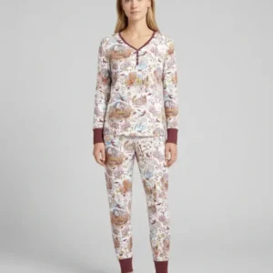 Whimsical Halloween Village Bamboo Women Pajama Set