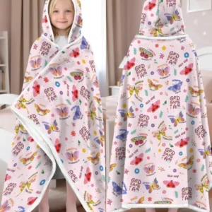Custom Name God says I am Butterfly Bamboo Wearable Hooded Blanket