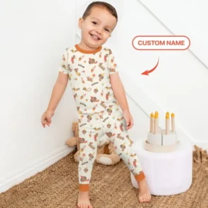 Dachshund Birthday Bamboo Two Piece Short Sleeve Pajama Set