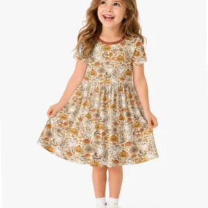 Playful ghosts - Cottage Core Halloween Bamboo Twirl Dress