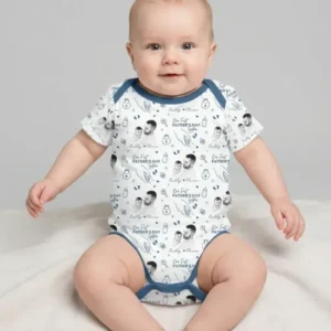 Custom Photo Our First Father's Day Together Bamboo Bodysuit