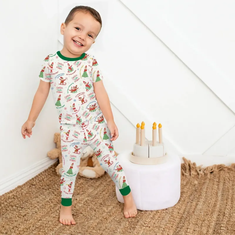 Christmas Elf Bamboo Two Piece Short Sleeve Pajama Set