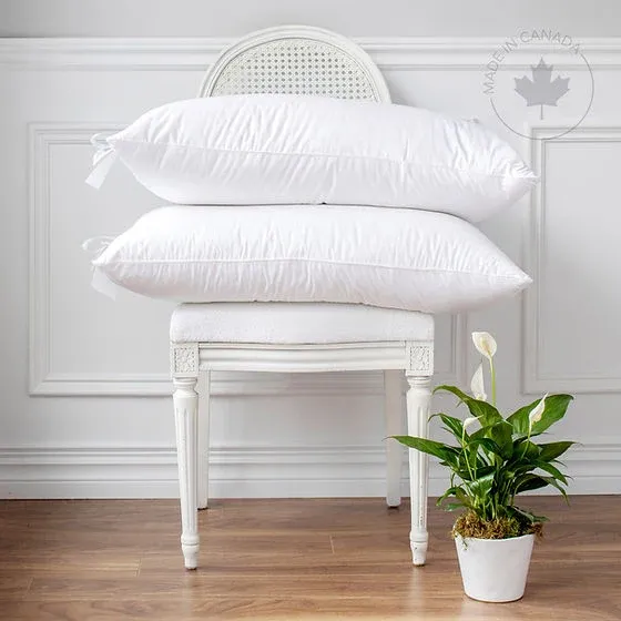 Hutterite Down & Feather Pillow – 600 Loft, 60% Duck Down / 40% Feather | St. Genève