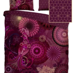 Hip Satin Duvet Cover "Miska" - Bordeaux - Dubbele instopflap