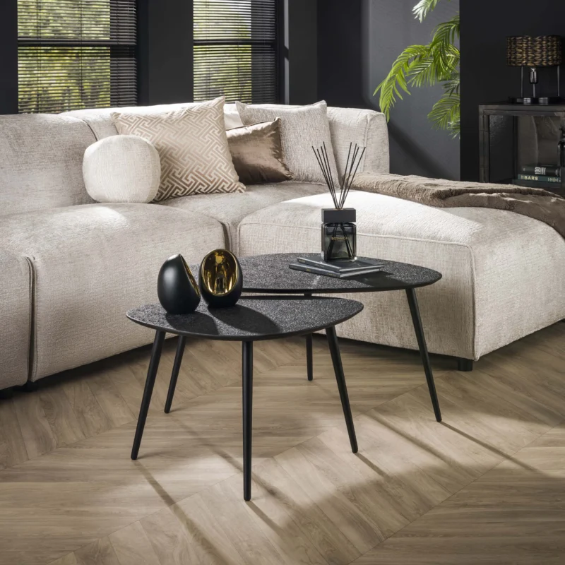METALLIC Couchtisch Set aus 2 / Grau