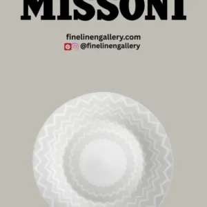 Missoni Home Charger Plate ZIG ZAG White diam. 12.5" - Palais Royal Linen Gallery