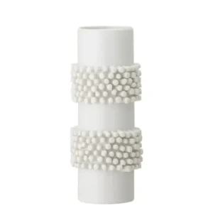 Vase "Snow" - weiße Steingutvase