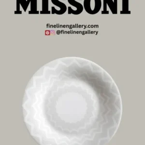 Missoni Home Bread and Butter Plates ZIG ZAG Set of 6 White diam. 6" - Palais Royal Linen Gallery